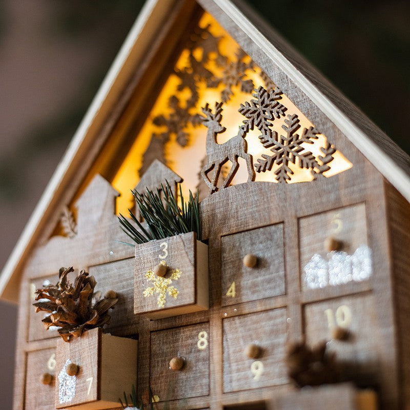 Caja de Navidad con forma de cajón, casa de dulces, caja de luz decorativa