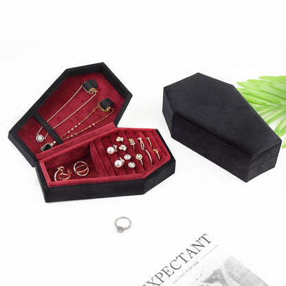 Coffret de rangement pour bijoux et colliers en velours noir pour Halloween