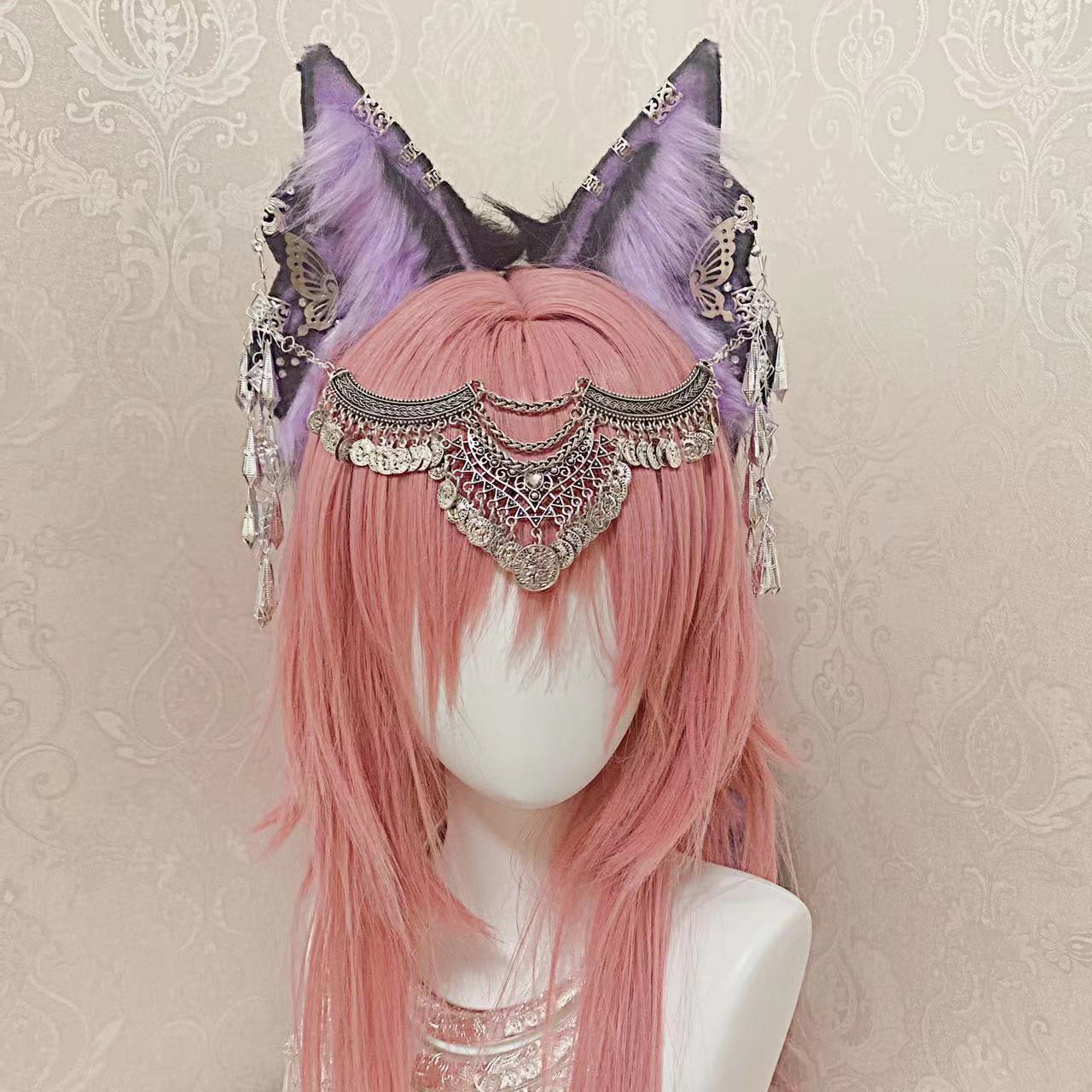 Diadema con orejas de cuerno de demonio vampiro para Halloween