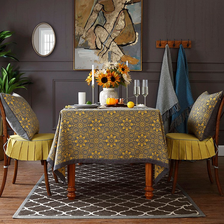 Mesa de comedor con mantel de lujo, ligera, estilo europeo americano