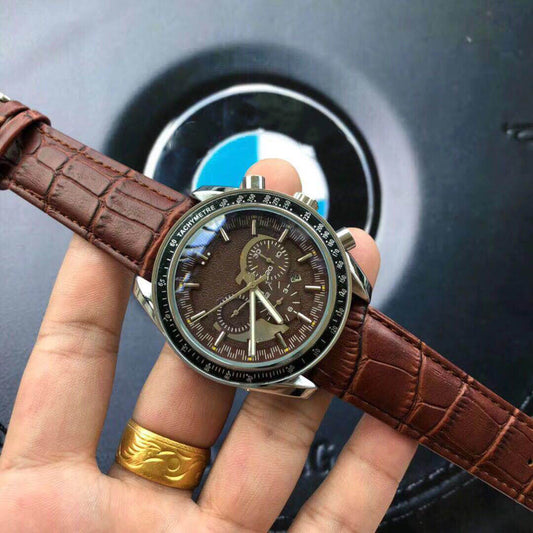 Reloj de negocios automático de tres ojos y seis manecillas para hombre