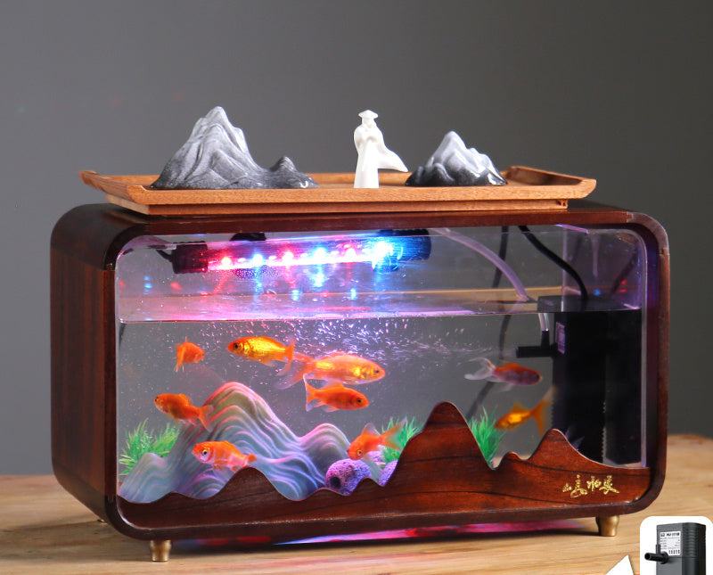 Desktop Fish Tank Flowing Water Ornaments Light Luxury Living Room