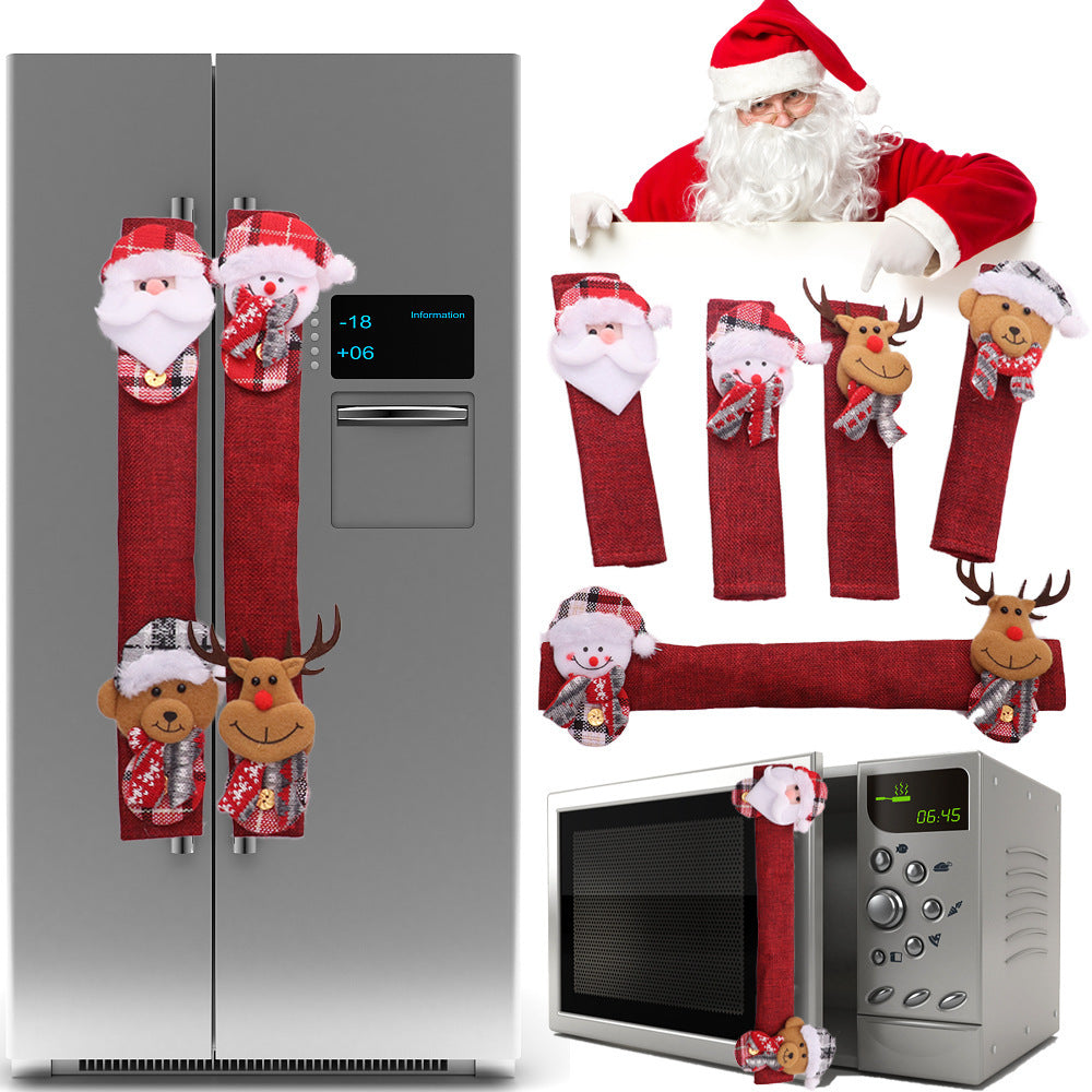 Adornos navideños Muñeca estéreo Mango de refrigerador Ocho piezas