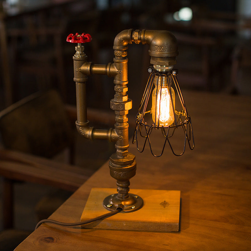 Loft Industrial Style Retro Table Lamp Edison Water Tube Table Lamp