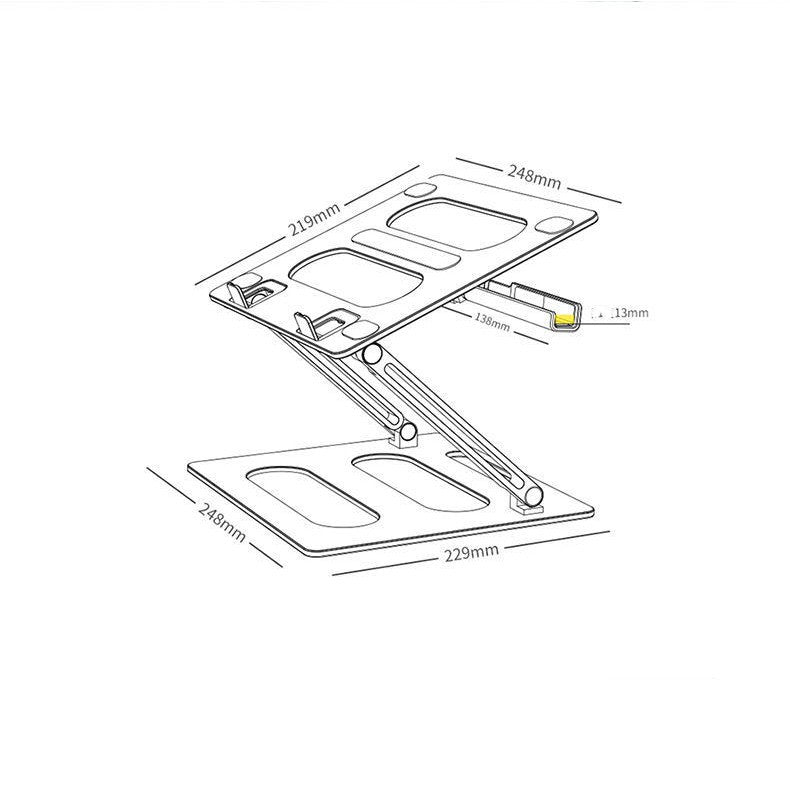 Table élévatrice réglable de bureau de support d'ordinateur portable en métal