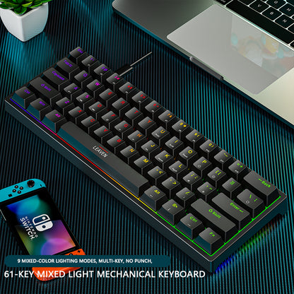 Teclado mecánico de plástico para juegos.