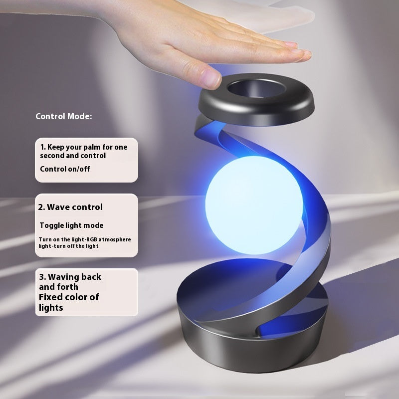 Lámpara de escritorio giratoria de luna con teléfono, Sensor de carga inalámbrico, Control de lámparas de mesa, lámpara de escritorio decorativa, lámpara de noche pequeña, decoración del hogar