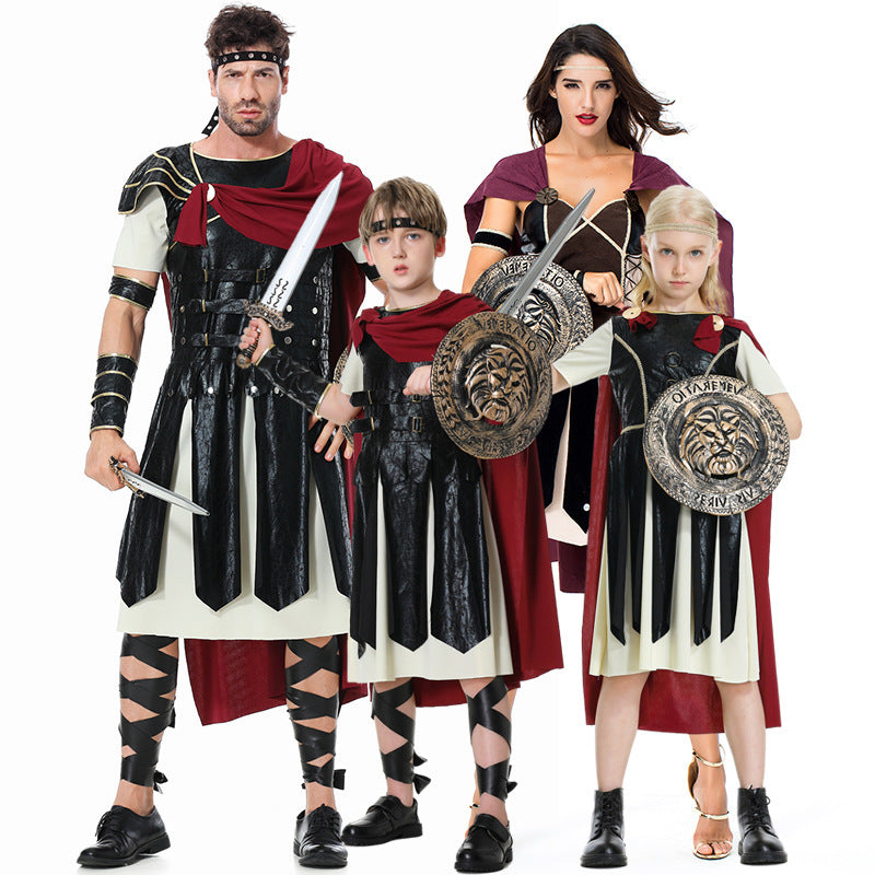 Costume d'Halloween gladiateur romain Cosplay Performance Wear