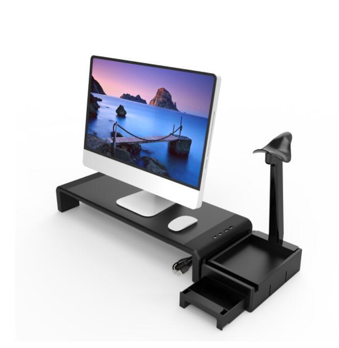 Moniteur d'ordinateur portable avec table pliable de chargement USB à cadre surélevé