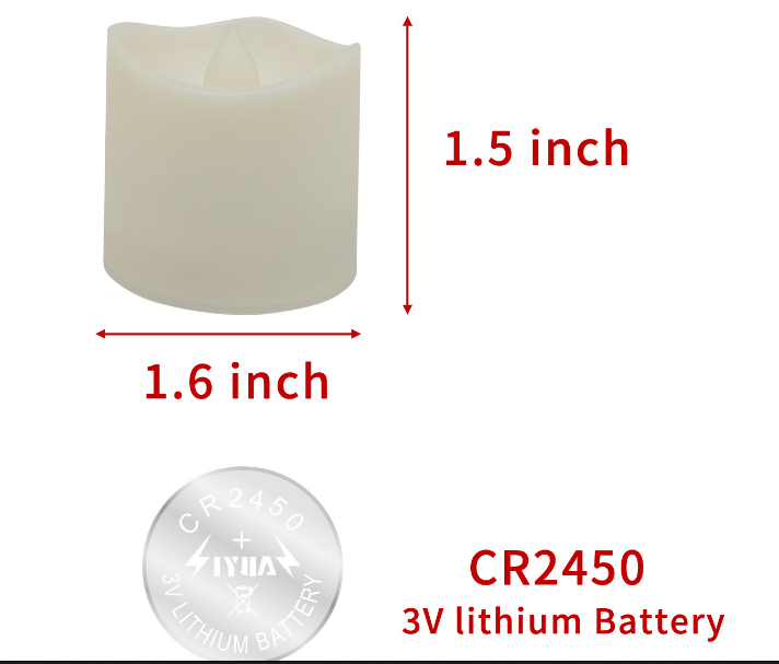 LED Candle Light Warm White Flashing Timed Flameless Candle