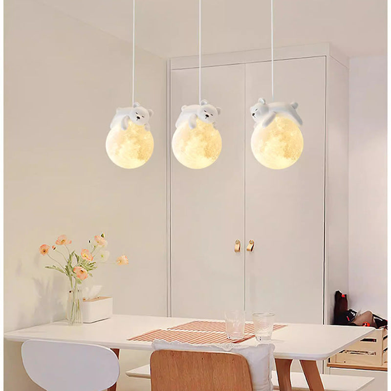 Cream Style Simple Style Bedside Restaurant Chandelier Creative Moon