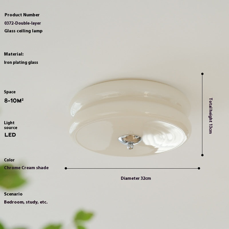 Lampe de plafond médiévale en verre crème de style français