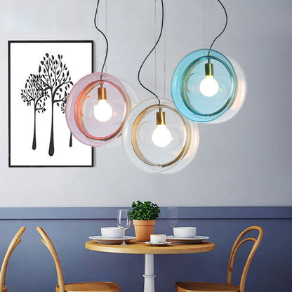 Simple Bedside Nordic Macaron Glass Art Chandelier