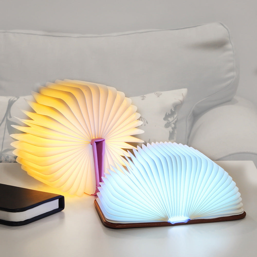 Mini lampe de table pliante à LED, livre créatif