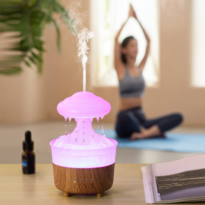 Humidificador de luz nocturna de nube de lluvia con sonido de gota de agua de lluvia y difusor de aceites esenciales con luz Led de 7 colores aromaterapia