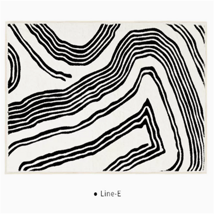 Black And White Line End Table Mat