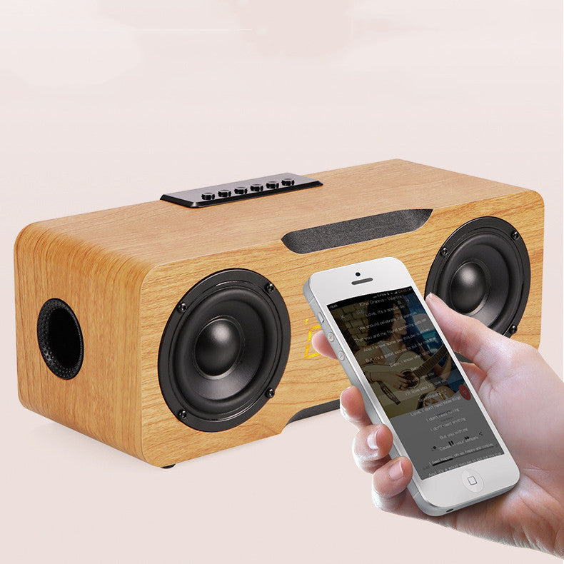 Haut-parleur Bluetooth horloge en bois, fonction de carte TF de support U Disk, haut-parleur de bureau à domicile