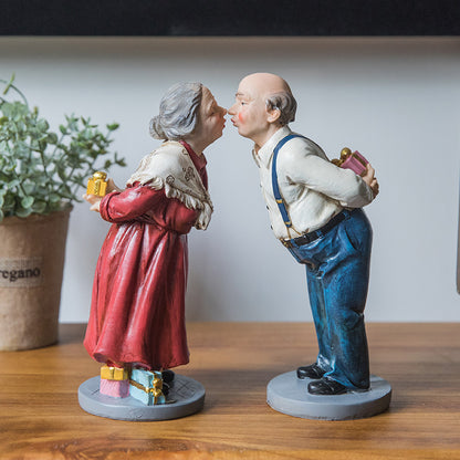 Decoración del hogar Hombre Anciana Pequeño Adorno