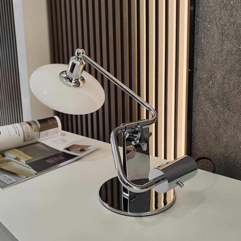 Adjustable Glass Desk Lamp At The Bedside