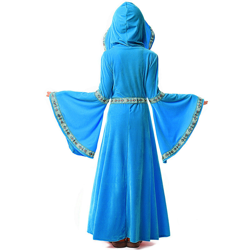 Robe de vampire bleue pour enfants Halloween