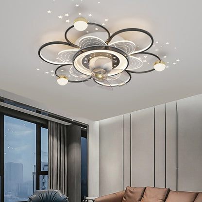 Simple, Modern And Creative Nordic Household Intelligent Ceiling Fan Lamp