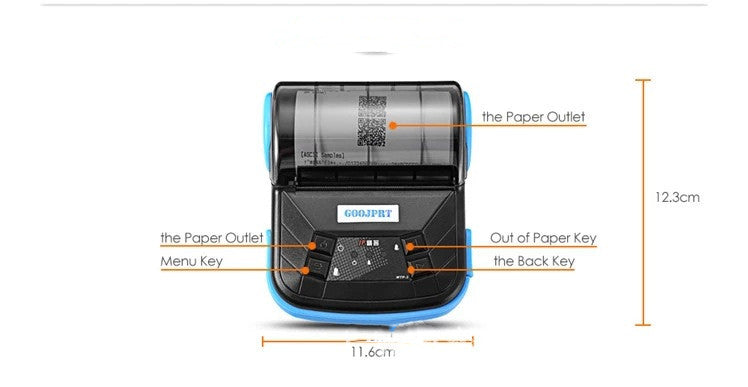 Impresora inalámbrica para llevar térmica de facturas de mano con Bluetooth de 80 mm