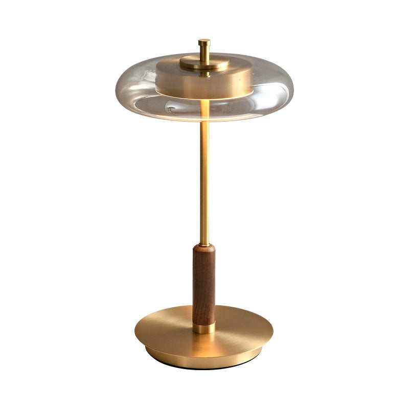 Nordic Light Luxury Brass Walnut Floor Lamp