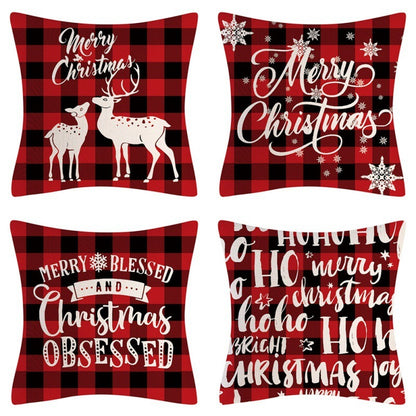 Home Decoration Christmas Pillow Cover Four-piece Set