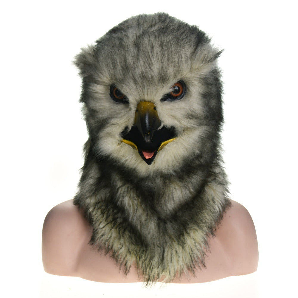 Coiffe de loup gris en peluche pour Halloween