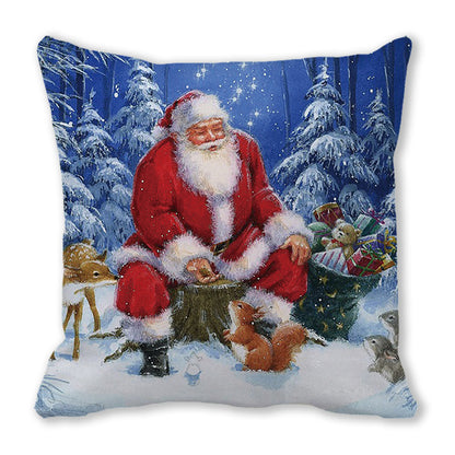 Merry Christmas Christmas Encryption Peach Skin Fabric Home Decoration Sofa Cushion Pillow ZT428