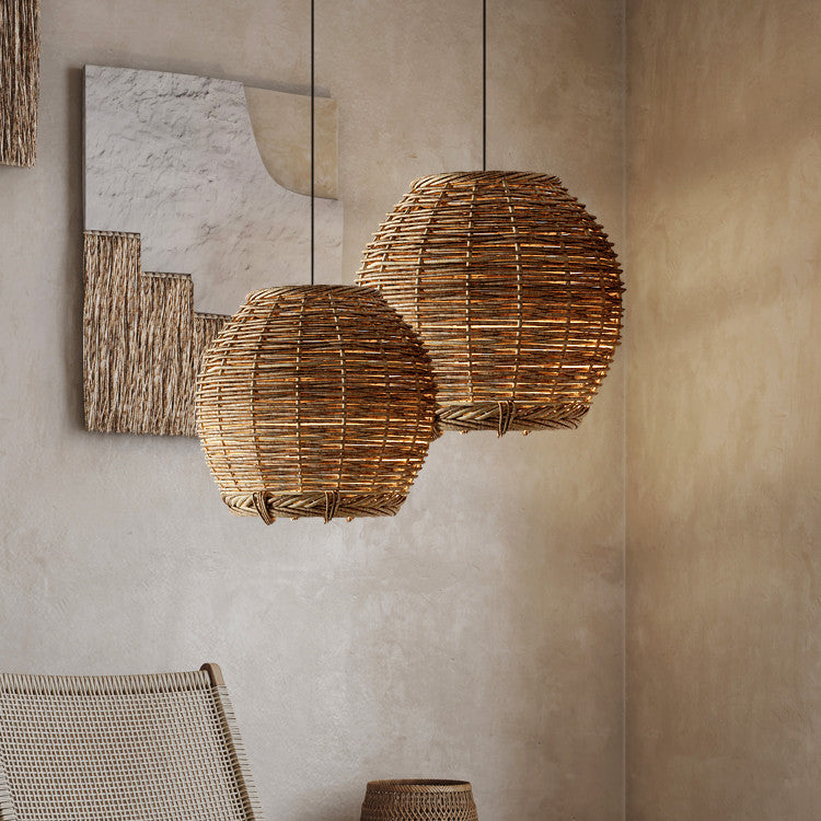 Rattan Chandelier At The Bedside Of Wabi Sabi B&B Study Room