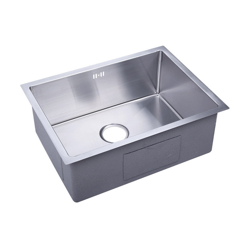 304 Stainless Steel Table Single Sink Small Rounded Corner Handmade Pots Vegetable Washing Sink