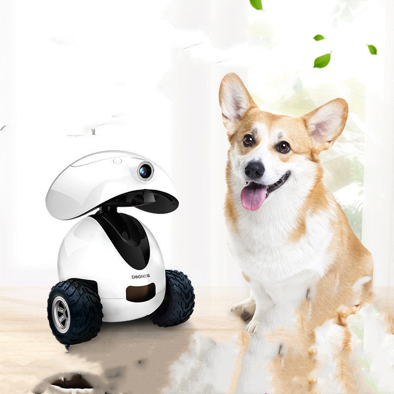 Un robot compagnon intelligent pour animaux de compagnie taquine les chats et les chiens