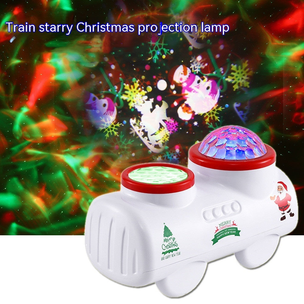 Train Starry Sky Projection Light LED Remote Control 16 Pictures Christmas Snowflake Projection Gift Home Holiday Atmosphere Lig