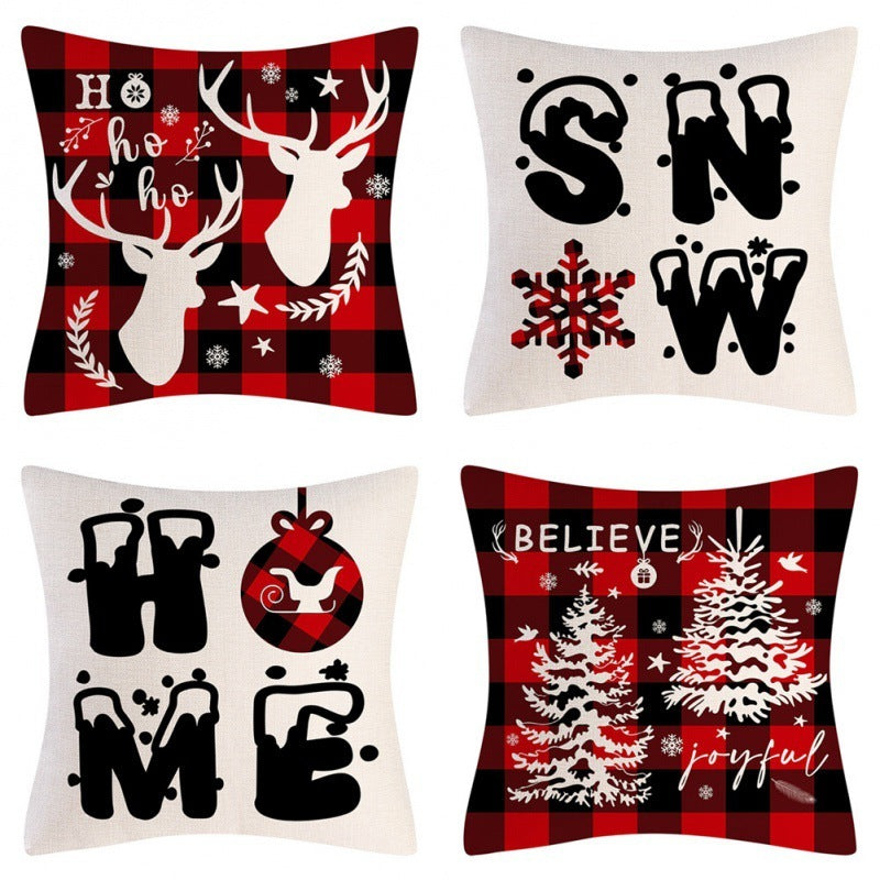 Home Decoration Christmas Pillow Cover Four-piece Set