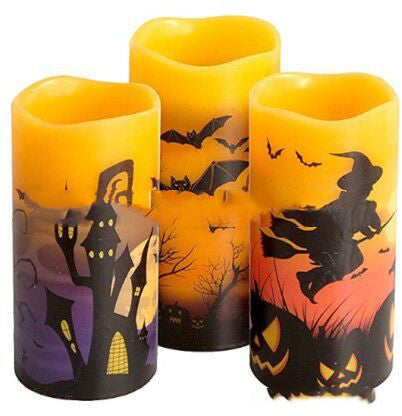 Vela de Halloween con forma de hocico ondulado, paquete de tres, oferta transfronteriza