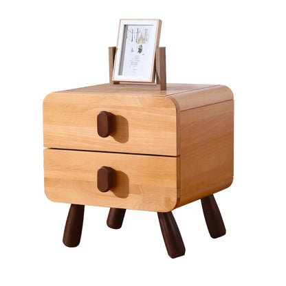 All Solid Wood Children's Bedside Table Modern Bedroom Storage