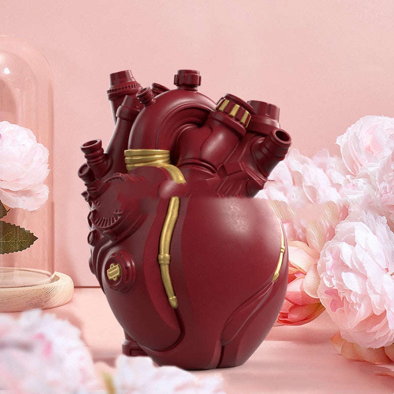 Cyber Punk Simulation Heart Vase Ornament Creative Technology Halloween Home Decor