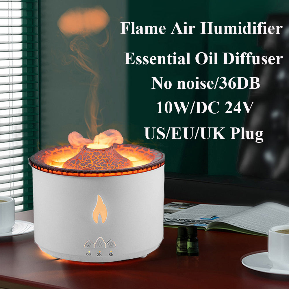 Humidificateur d'huile essentielle ultrasonique créatif, Machine d'aromathérapie volcanique, diffuseur d'humidificateur de flamme d'air de méduse