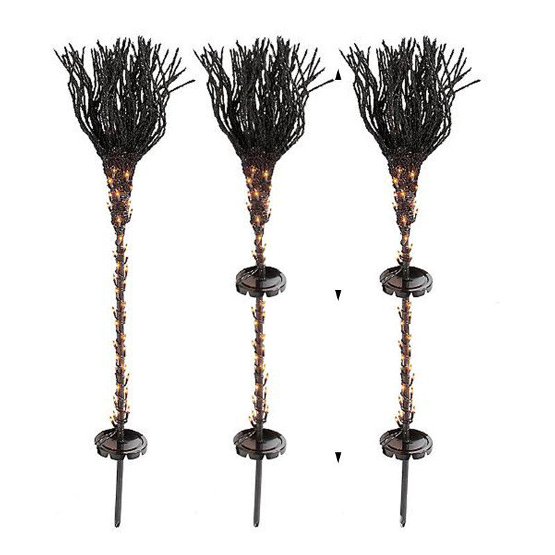 Halloween Pre-lit Broom Venue Decoration Props