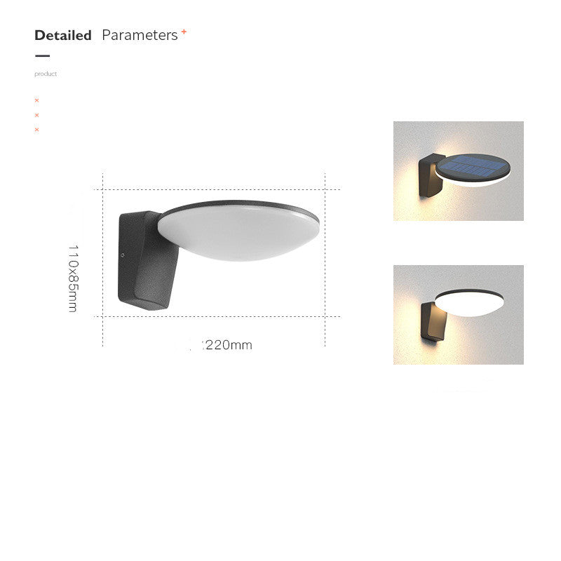 Luz de pared solar al aire libre moderna simple impermeable