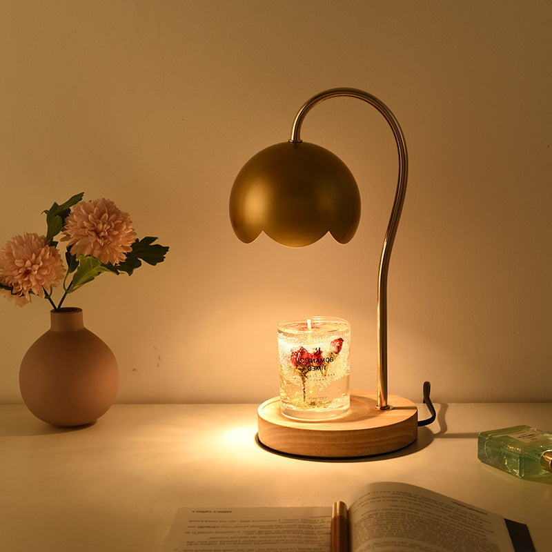 Lampe de chevet parfumée à bougie fondue, lumière ambiante à intensité variable, roses