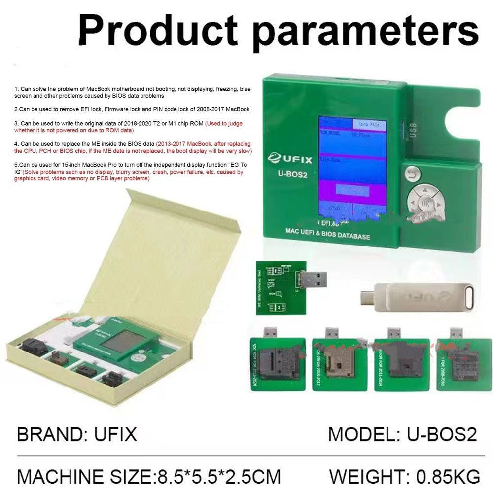 Ufix U-BOS2 para eliminar bloqueo EFI Bloqueo de firmware Bloqueo de código PIN