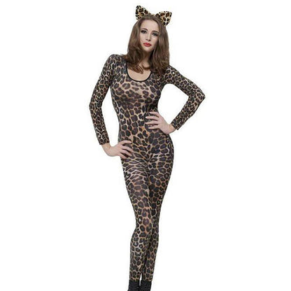 Disfraz de Halloween con estampado de leopardo para cosplay, disfraz de discoteca