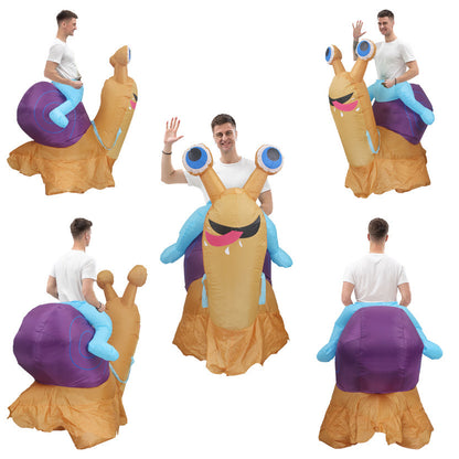 Halloween Dress Up Riding Snail Inflatable Clothing Outfit Party Funny Makeup Costume Props