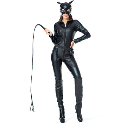 Costume d'Halloween en cuir pour fille-chat