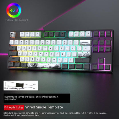 Teclado de pollo para juegos Axis Gaming intercambiable en caliente monomodo con cable