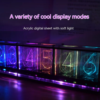 Light Pipe Digital Clock Creative RGB Full Color Diy Decoration Creative Gift