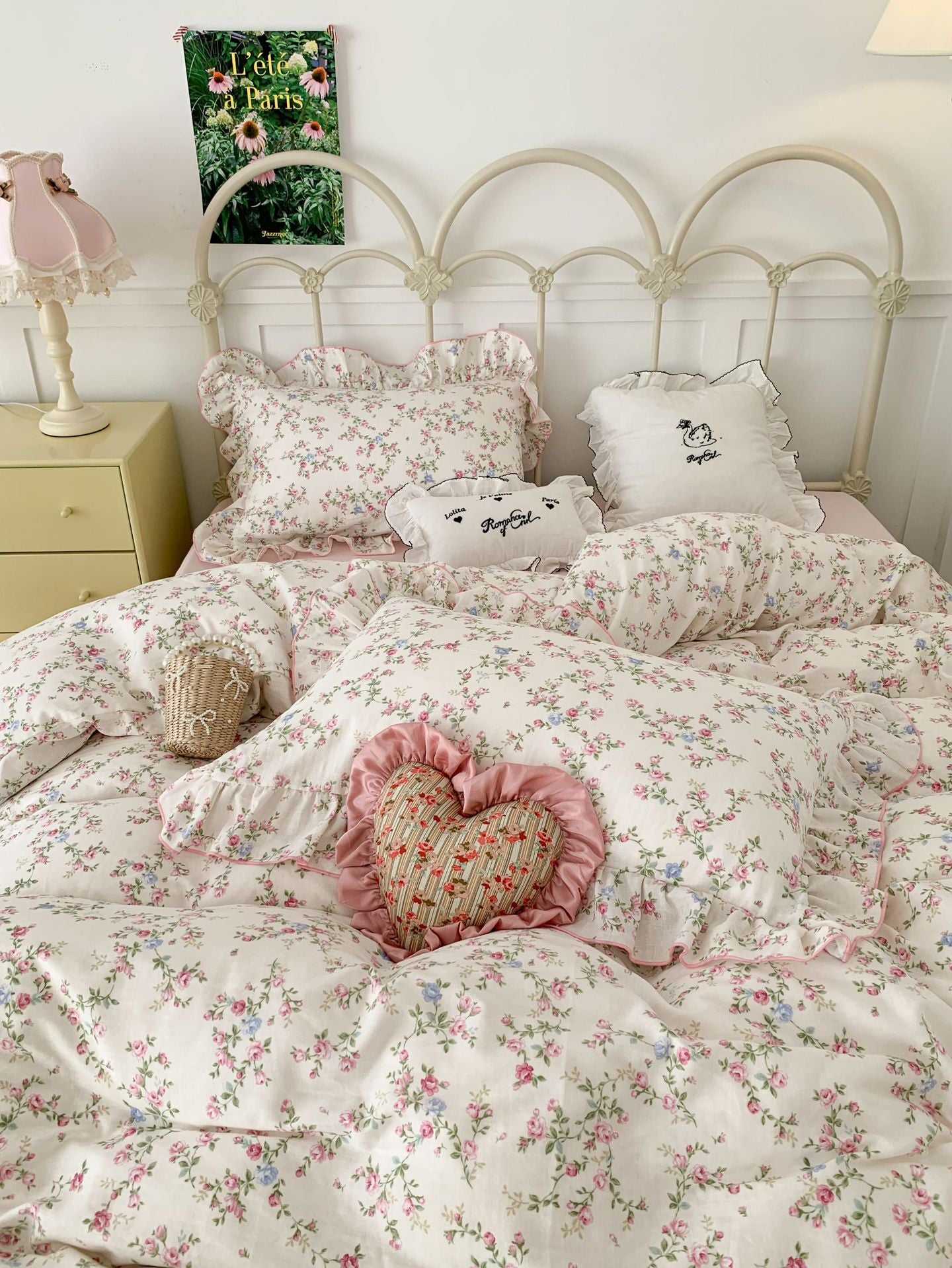 Girly Heart Pur Coton Tout Coton Double Couche Fil Simple Et Frais Ensemble