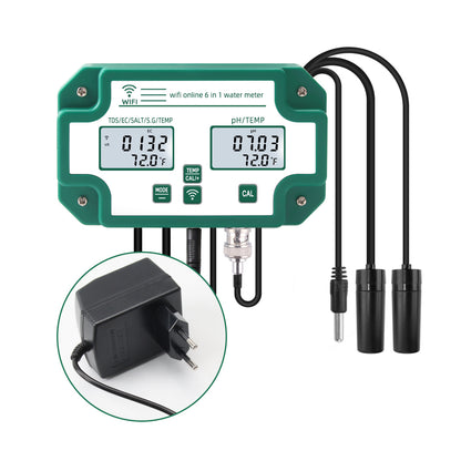 Instrumento de prueba multifunción con WiFi, detección en línea, pantalla Digital, PH, TDS, temperatura, EC, medidor de salinidad a base de ácido